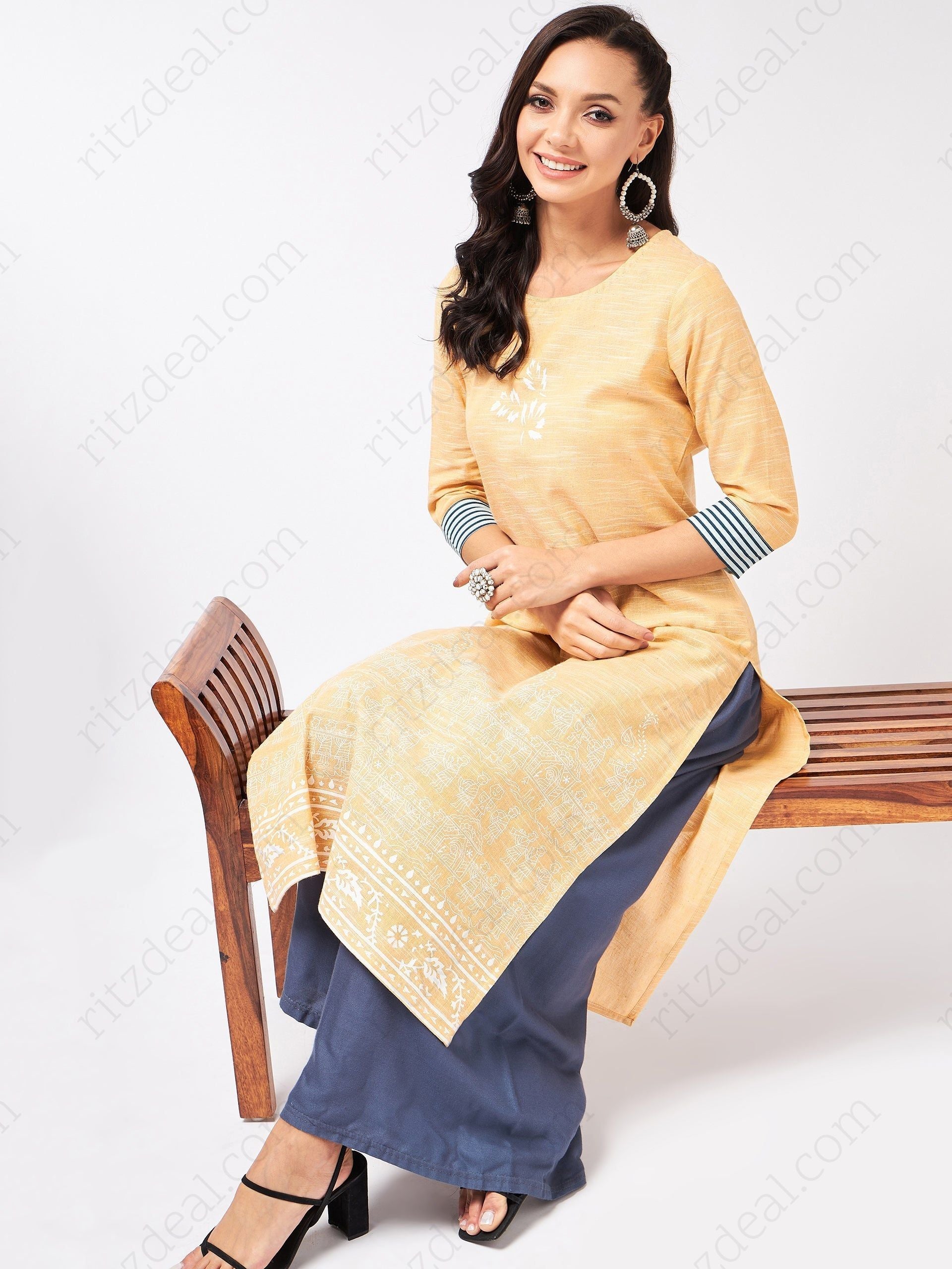 Stylish Chambray Cotton Kurtas | Shop Now for Trendy Ethnic Wear